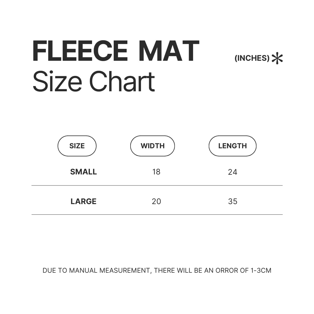 Fleece Mat Size Chart - Throne of Glass Store