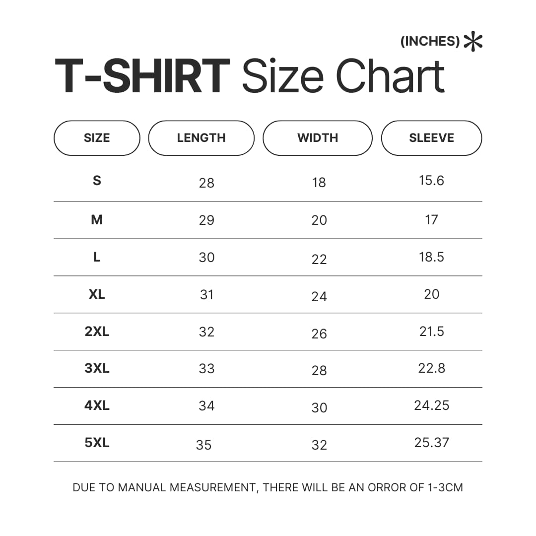 T shirt Size Chart - Throne of Glass Store