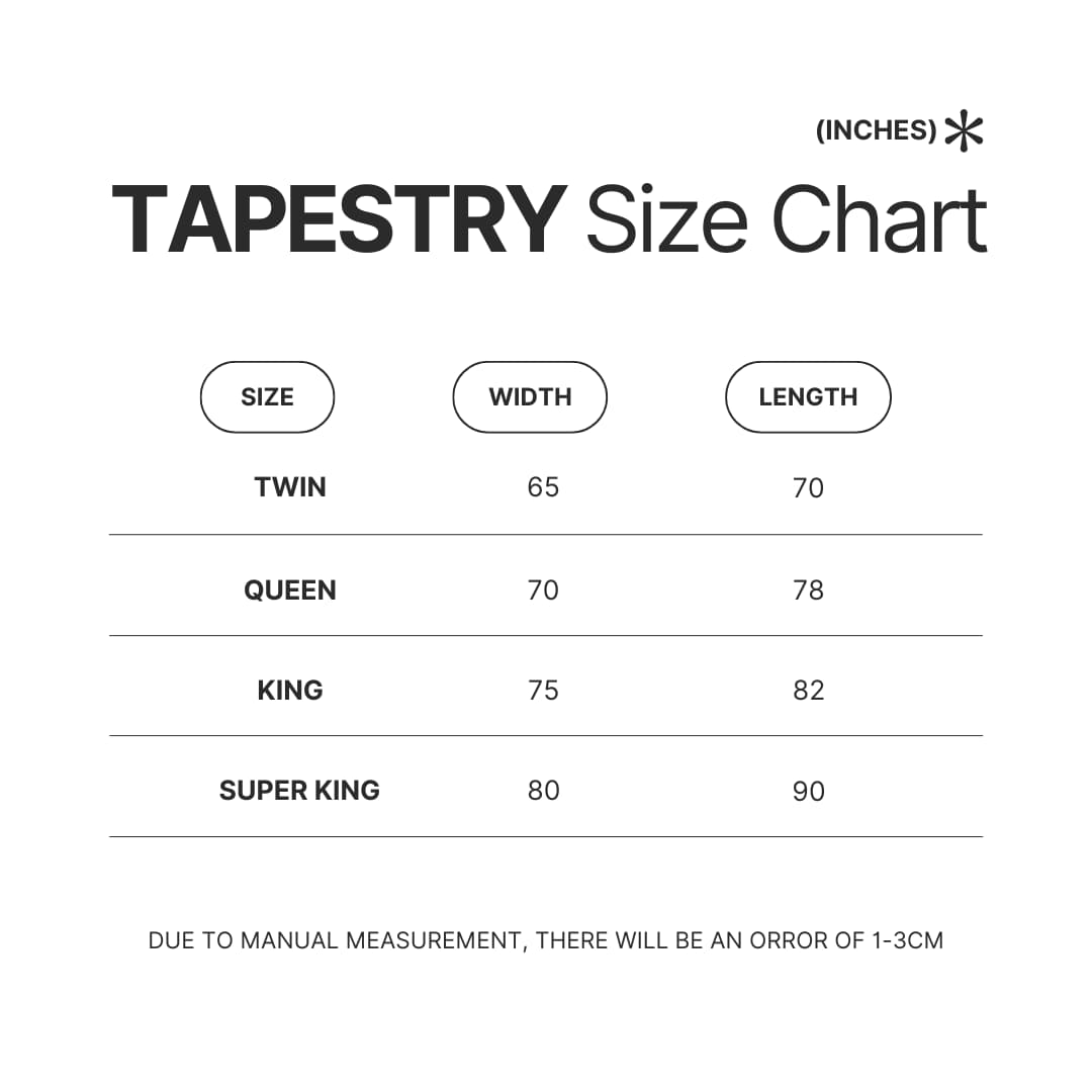Tapestry Size Chart - Throne of Glass Store