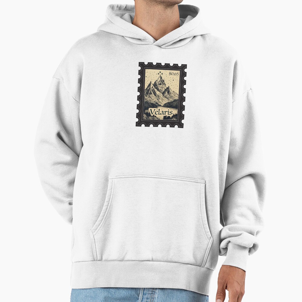 Velaris Stamp Vintage Wood Block Style Hoodie