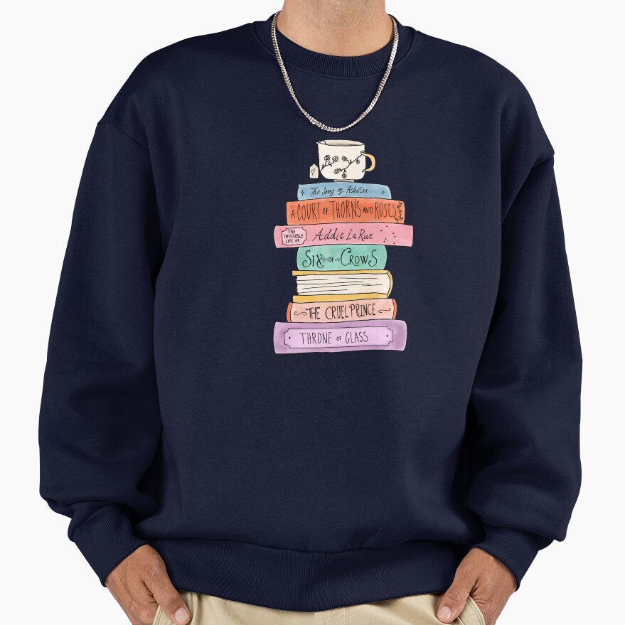 Ya Fantasy Book Stack Sweatshirt - Image 5