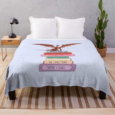 Fantasy Book Stack Throw Blanket