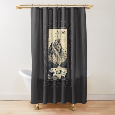 Velaris Stamp Vintage Wood Block Style Shower Curtain