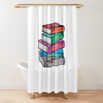 Acotar Books Vinyl Sticker Shower Curtain