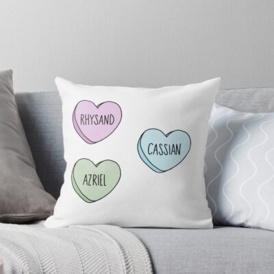 Bat Boys Conversation Hearts Acotar Throw Pillow